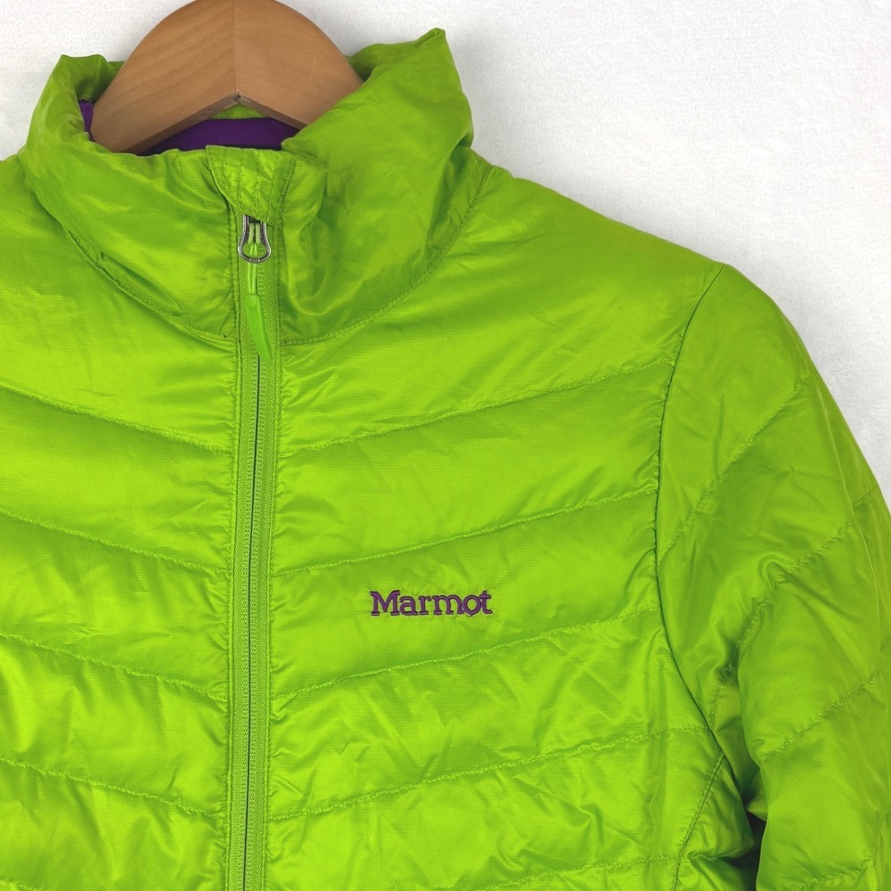 Marmot Lime Green Lightweight Puffer Jacket - Picture 2 of 10